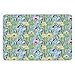 Produktbild FAFANIQ Bathroom Bath Rug Kitchen Floor Mat Carpet,Cactus Decor,Types of Cactus Plant Pattern with Flowers and Buds Fruits Artwork Image,Green and Blue,Flannel Microfiber Non-Slip Soft Absorbent