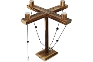 SOARFLY Hook Ring Toss Games, Vier Personen Toss Haken und Ring Spiel,Interaktives Wurfspiel, Hölzerne Ringwurfhaken Spielzeug für Erwachsene mit Punktetafel für Party