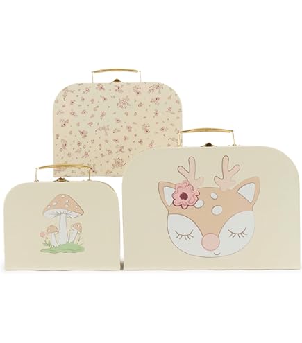 Baagl Valise Pour Enfants : Mallette En Carton, Jouets Et Fournitures Scolaires, Valise Pliable Avec Poignée En Métal, Logo Bleu