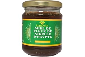 Miel de fleur de Nigelle d’Egypte - Poids net 250g - Pur - 100% naturel -miel rare - vertues immenses et nombreuses 100% naturel miel rare- aucun ajout de nigelle - immunite BOOSTER