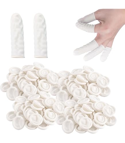 100 Doigtiers En Latex KOZOY - Protection Doigts Pour Tatouage, Bricolage, Jardinage - Anti-Statique Et Imperméables