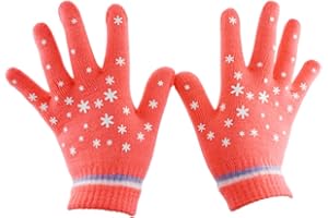 Eastlion Guantes calientes para niños cinco dedos guantes de lana de punto, rojo, Talla única