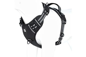 WALDSEEMÜLLER Harnais Chien Anti Traction, Réfléchissant Harnais De Chien Réglable Décourager Tirer Pet Gilet Durable en Nylon Harnais pour Chiens Moyen et Grand