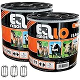 Ellofence Weidezaunband 12,5mm 2 x 300m + 3 Bandverbinder
