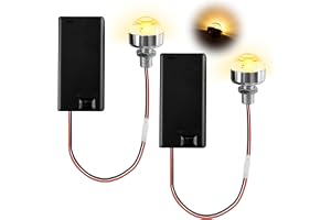 2 stycken mini LED-dockhusslampor 3 V med batterihållare, varmvit