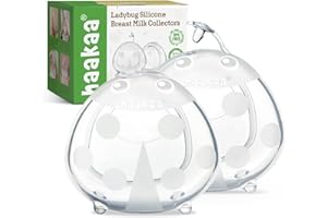HAAKAA aakaa Muszlki na piersi oszczędzające mleko, Kubki do karmienia piersią, Muszlki, Łapacz mleka dla matek karmiących, Silikon klasy spożywczej, Bardzo elastyczny i wielokrotnego użytku, 2 szt