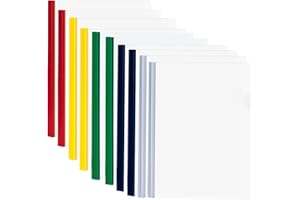 YIPUETERNITY 10 Fogli Trasparente A4 Copertine per Rilegatura con Barra Scorrevole, A4 Rapporto Copertina, Plastica Rapporto Copertina per Casa Scuola Ufficio Documenti Classificazione (5 Colori)