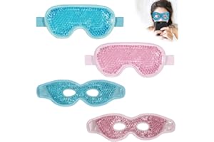 FENGQ 4 PCS Augenmaske Kühlend, Gel Augenmaske, Kühlbrille für die Augen, Wärmende/Kühlende Wiederverwendbar, für Augenringe, Migräne, Geschwollene, Augenermüdung Lindern, Verspannungen Linder