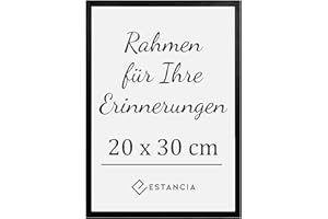 Estancia Schwarzer Bilderrahmen aus Kiefernholz 20 x 30 cm mit Bruchsicherem Acrylglas | Moderner Holzbilderrahmen 20 x 30 cm