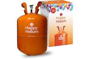 Happy Helium® Ballongas Helium für bis zu 50 Luftballons | Heliumgas mit Füllventil - Balloon Gas 400 Liter (0,4 m³) für Geburtstag, Hochzeit, Party