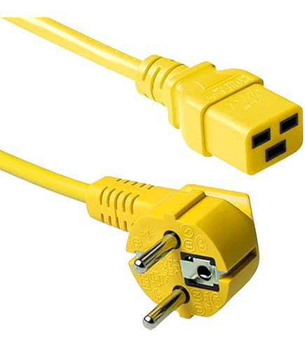 InLine 16658F netsnoer 16A, geaard contact recht op koudestekker IEC320/C19, 2 m