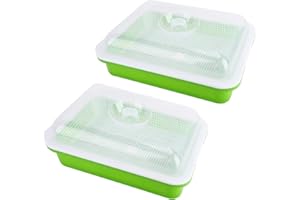 DasMarine Seed Sprouter Tray with Lid,2 Pack Seed Germination Tray BPA Free Nursery Tray for Seedling Planting Great for Garden Home Office