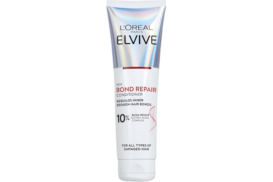 L'Oréal Paris Conditioner For Severely Damaged Hair, Elvive Bond Repair With Citric Acid Complex, Rebuilds Inner Broken Bonds For 98% Less Breakage, 90% More Shine And 82% Stronger Resilient Hair
