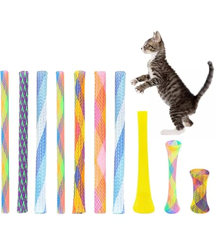 Buntes Katzenspielzeug – 5 Spiralförmige Federn Zum Jagen & Spielen, BPA-frei, Für Indoor-Katzen