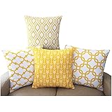 Boao Set Di 4 Federe Impermeabili 45x45 Cm Per Esterni - Giallo Brillante In Poliestere Con Rivestimento PU - Foto 2