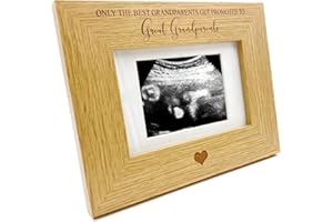 UKGIFTSTOREONLINE Best grandparents get promoted to great grandparents Baby Scan Brown 4 x 6 Photo Frame