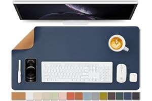 HOMIEAZICOZI Kork Schreibtischunterlage - Doppelseitige Schreibtischauflage für Büro und Zuhause - Als große Mausunterlage und Schreibtischmatten auf Schreibtischen（Dunkelblau、80cmx40cm）