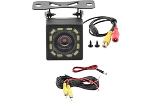 COALWOP HD 1080P Reversing Camera with 6M Video Cable 170° Wide Angle 12 LED Night Vision IP67 Waterproof Suitable for Trucks SUVs Cars Vans RVs and Trucks to Ensure Reversing and Parking Safety