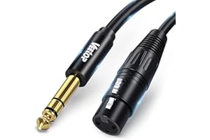 Veetop 10m 6.35mm to XLR Cable XLR Female to 6.35mm 1/4 Inch TRS Cable 1/4" Stereo Jack TRS Balanced to XLR Microphone Cable Suitable for Speakers, Stages, DJ, Studio Audio Consoles