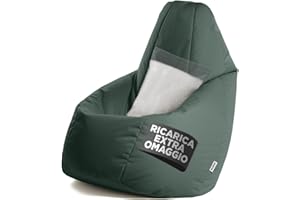 Avalon - Pouf Poltrona Sacco Grande L Jive, Puffo per Sedersi Ergonomico, Pouf a Sacco in Tessuto Antistrappo e Impermeabile, Comoda Poltrona a Sacco Moderna, Made in Italy(80x80x125cm-Verdone)