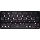 CHERRY KW 9200 MINI, Kompakte Multi-Device-Tastatur für bis zu 4 Geräte, Deutsches Layout (QWERTZ), Bluetooth, 2,4 GHz oder K