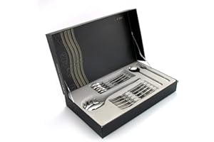 FRANQUIHOGAR - Cuberteria, Set de Cubiertos de Pasta 13 Piezas Trento Pasta - Acero Inoxidable 18/10 - para 6 comensales