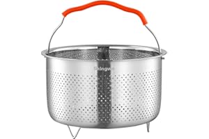 SKINGWA Steamer Basket for Instant Pot 18/8 Stainless Steel Strainer Basket Pressure Cooker Accessories (6L)