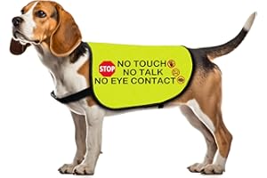 ZUO BAO Lustige Hundejacke mit Aufschrift "No Touch No Talk No Eye Contact", Geschenk für soziale Distanzierung (kein Augenkontakt, Größe L)
