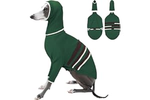 PUMYPOREITY Vêtements de lévrier italien, pull chaud pour whippets, combinaison pour chien, pull chaud à col roulé à deux pattes pour lévrier lévrier (vert militaire, taille M)
