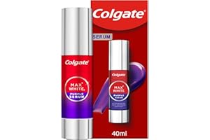 Colgate Max White Purple Serum 40ml, Purple Teeth Whitening, Instantly Whitens, Dual-Action Formula for Immediate Colour Correction & Lasting Whitening Results, with Micro Polishing Minerals