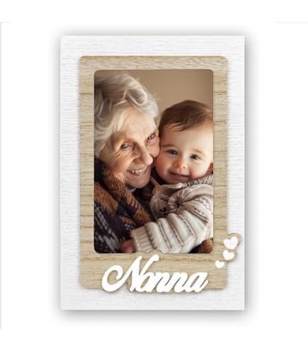 Generico Cornice nonni personalizzata con foto inclusa. Regalo festa nonno. Compleanno Nonna/o. Firma la cornice con il tuo nome e inserisci la foto (13 x 18 cm | VERTICALE, Nonni