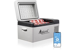 Alpicool lodówka turystyczna 12 V, mini lodówka turystyczna, elektryczna zamrażarka kempingowa, mała, przenośna, do samochodu, ciężarówki, łodzi, kampera, ze złączem USB 20 Liter C20 Modell