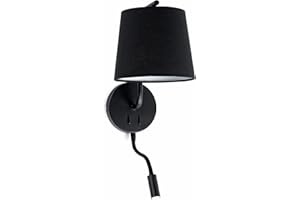 Faro Barcelona 29330 - BERNI Applique noire avec lecteur LED