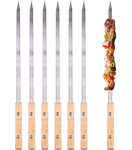 Kebab Skewers Amestar 12 Pack Kabob Skewers BBQ Barbecue Skewers