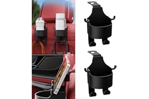 YOUNLEN 2 pieces Multifunction Seat Cup Holder Hook for Car,Car Cup Holder for Back Seat,3 in 1 Car Bag Hook Backseat Cup Holder and Phone Holder,Easy to Install Black