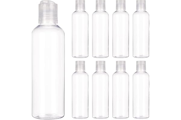 BENECREAT 8 pack 200 ml vide en plastique PET Flacon de voyage portable avec bouchon a disque pour shampooing, revitalisant, lotion, produits de toilette