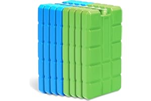 sunVigorous Pane di ghiaccio per frigo, 4/8 pezzi 200 ml, riutilizzabile ultra sottile, ideale per attività all'aperto e per mantenere gli alimenti freschi