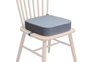 Sätesupphöjning stol barn, barnstolsupphöjd 34 x 34 x 9 cm, bärbar halkfri sittdyna barn med 2 säkerhetsspänne bä , tvättbar sittupphöjning småbarn för matsal och på språng