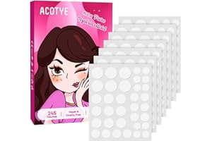 ACOTYE Pickel Patch 245 Stück, starke Adsorption, 100% Hydrocolloid Acne Pimple Patch, keine zusätzlichen Inhaltsstoffe hinzugefügt, 4 Größen für Tag und Nacht, für alle Hauttypen (S, 245)