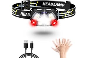 Lsnisni Lampe Frontale LED(2 Pièces/1 Pièce), High Lumens Torche Frontale Puissante, Piles Comprennent, Multiples Modes D'éclairage, IPX5 Étanche pour Camping, Jogging, Pêche