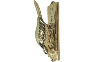 Fenzo Woodpecker Door Knocker Handcrafted Antique Style Aluminum Front Door Knocker, Vintage Bird Design, Rustic Outdoor Home Décor, Loud Knock, Easy to Install for Porches & Entryways (Golden)