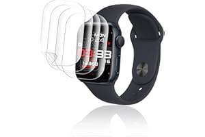 ICESPRING für Panzerglas für Apple Watch Series 7/8/9 45mm Schutzfolie, 4 Stück Weich TPU Kratzfest iWatch 9 45 mm Panzerfolie, Fingerabdruck-ID Schutzglas für Apple Watch 9 45mm Panzer Schutz Glas