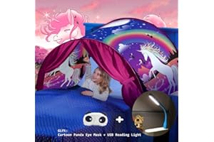 NIFOGO Bettzelt,Bed Tents,Traumzelt,Dream Tent,Children's Tents,Kid's Fantasy,Drinnen Kinder,Einhorn Tents,Jungen und Mädchen Weihnachten Geburtstagsgeschenk (Rosa)