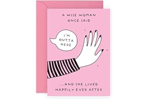 CENTRAL 23 Współpracownik zostawiający kartę dla kobiet - karta emerytalna dla niej - śmieszne prezenty do pracy - 'I'm Outta Here' - karta rezygnacji - rocznica pracy - w zestawie zabawne naklejki