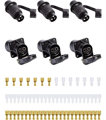 2 Connettori 3 Poli Per Trattore 12V/24V ETUKER - Presa Femmina, Impermeabile, Per Agricoltura - Foto 12