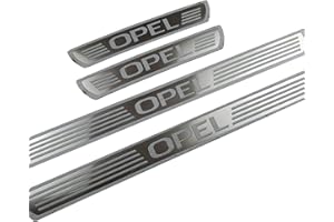 AAYKA 4 Pièces Protecteur de Seuil de Porte de Voiture pour Opel Astra Zafira Corsa Mokka,pédale de Couverture de Seuil en Acier Inoxydable Accessoire de Automatique