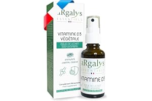 Vitamine D3 Végétale naturelle extraite de lichen | 500 UI par spray - 2000 UI/j | 30ml - 4 Mois de cure | Immunité, Santé Os & Muscles | Enfants & Adultes | Vegan | Fabriqué en France | Argalys