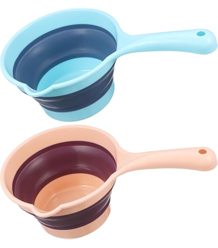 Weiße Plastik-Wasserkelle Mit Langem Holzgriff – 15,8 X 9,8 X 3,5 Cm, Praktisch Für Bad, Küche & Garten