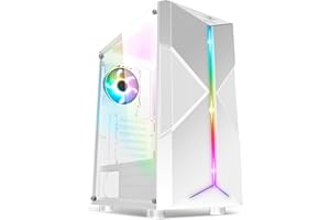 SPIRIT OF GAMER - Clone III | Boitier PC Gamer RGB Blanc | Compatible ATX/mATX/ITX | Moyen Tour Gaming Vide avec Paroi Latérale en Verre Trempé | 2 Ventilateurs PC 120 mm Dont 1 ARGB Inclus