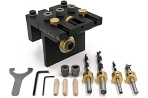 Kit de gabarit de poche CEIEVER - Outil de perçage 3 en 1 - Gabarit de perçage 6/8/10/15 mm - Localisateur multifonction pour le travail du bois